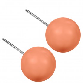 Very large size sphere shape Titanium earrings in Crystal Coral Pearl