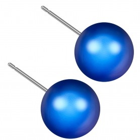 Very large size sphere shape Titanium earrings in Crystal Iridescent DK Blue Pearl