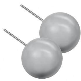 Extra large size sphere shape Titanium earrings in Crystal Grey Pearl