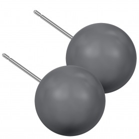 Extra large size sphere shape Titanium earrings in Crystal Dark Grey Pearl