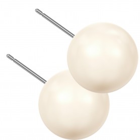 Extra large size sphere shape Titanium earrings in Crystal Creamrose Light Pearl