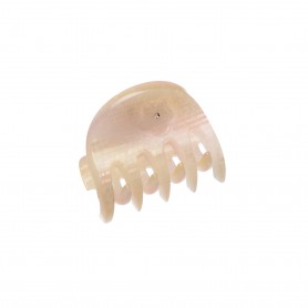 Very small size regular shape hair claw clip in Beige rainbow texture