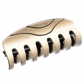Very large size regular shape hair jaw clip in Beige and Black