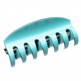 Very large size regular shape hair jaw clip in Turquoise and Black