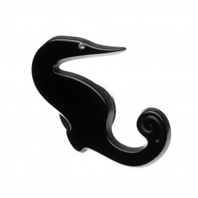 Medium size seahorse shape brooch in Black