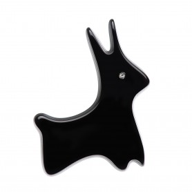 Medium size rabbit shape brooch in Black