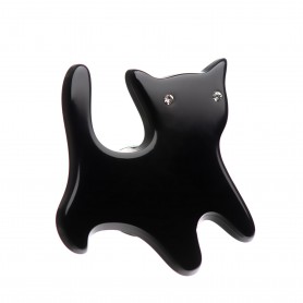 Medium size cat shape brooch in Black