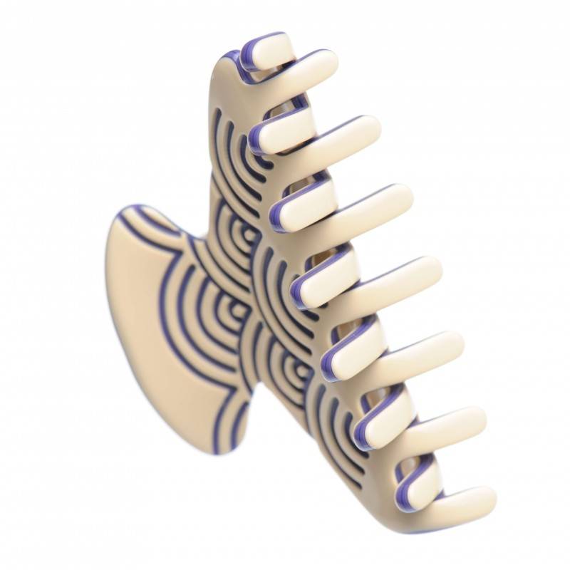 HAIR JAW CLIP IN IVORY AND VIOLET
