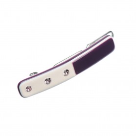 Small size rectangular shape Hair clip in Violet and ivory