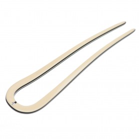 Medium size fork shape Hair stick in Ivory and black