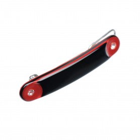 Small size rectangular shape Hair clip in Black and marlboro red