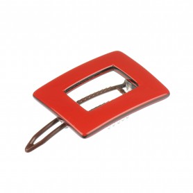 Small size rectangular shape Hair clip in Marlboro red and black