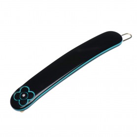 Small size rectangular shape Hair clip in Black and turquoise