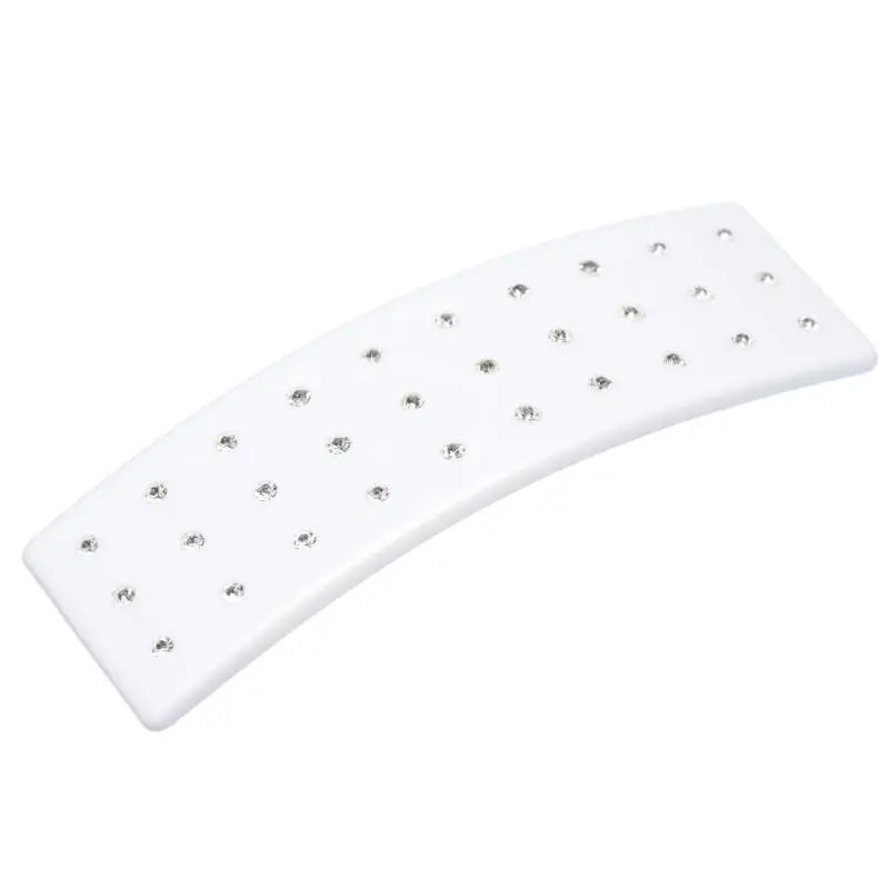 Medium size rectangular shape Hair barrette in White