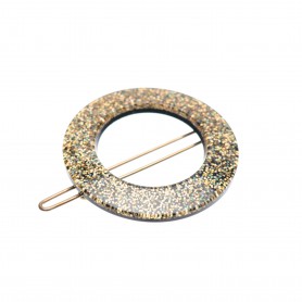 Small size round shape Hair clip in Gold glitter