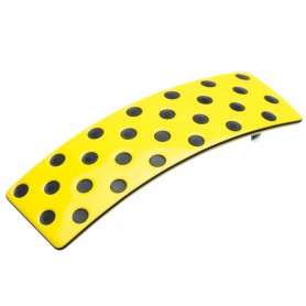 Medium size rectangular shape Hair barrette in Yellow and black