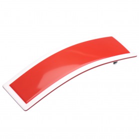 Medium size rectangular shape Hair barrette in Marlboro red and white