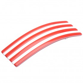 Medium size rectangular shape Hair barrette in Marlboro red and white
