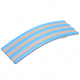 Medium size rectangular shape Hair barrette in Blue and hazel