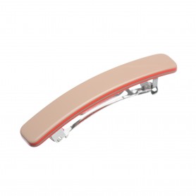 Small size rectangular shape Hair clip in Hazel and coral