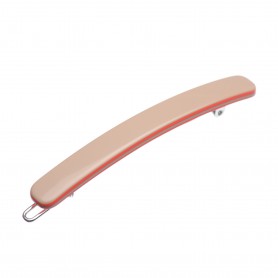 Small size skinny rectangular shape Hair clip in Hazel and coral