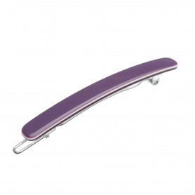 Small size skinny rectangular shape Hair clip in Violet and ivory
