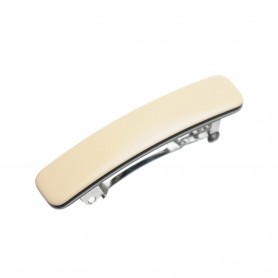 Small size rectangular shape Hair clip in Ivory and black