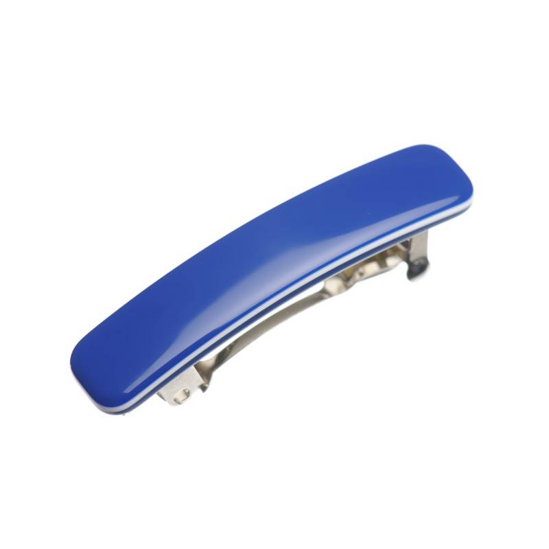 Small size rectangular shape Hair clip in Blue and white