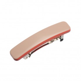 Small size rectangular shape Hair clip in Hazel and coral
