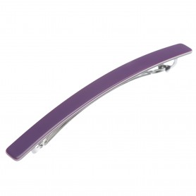 Medium size long and skinny shape Hair barrette in Violet and ivory