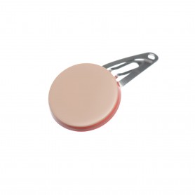 Very small size round shape Hair snap in Hazel and coral