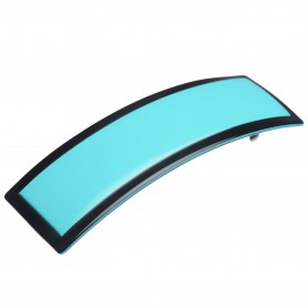 Medium size rectangular shape Hair barrette in Turquoise and black