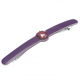 Medium size long and skinny shape Hair barrette in Violet and ivory