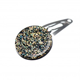 Very small size round shape Hair snap in Gold glitter