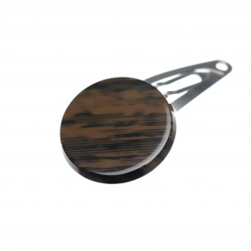 Very small size round shape Hair snap in Wood