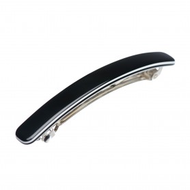 Small size rectangular shape Hair barrette in Black and white