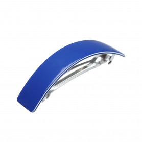 Large size rectangular shape Hair barrette in Blue and white