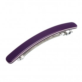 Small size rectangular shape Hair barrette in Violet and ivory