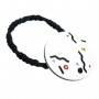 Medium size round shape Hair elastic with decoration in White and black