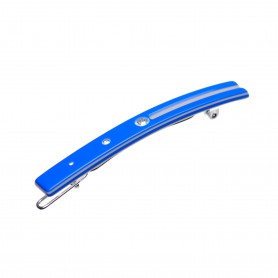 Small size skinny rectangular shape Hair clip in Fluo electric blue and light grey