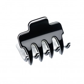 Very small size regular shape Hair claw clip in Black and white