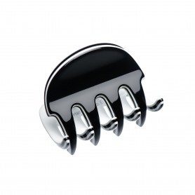 Very small size regular shape Hair claw clip in Black and white