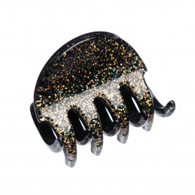 Small size regular shape Hair jaw clip in Gold glitter