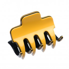 Small size regular shape Hair jaw clip in Maize yellow and black
