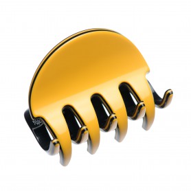 Medium size regular shape Hair jaw clip in Maize yellow and black