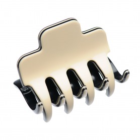 Medium size regular shape Hair jaw clip in Ivory and black