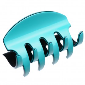 Large size regular shape Hair jaw clip in Turquoise and black
