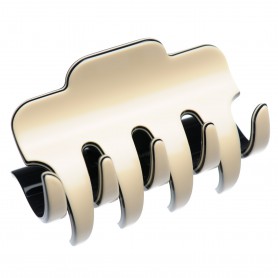 Large size regular shape Hair jaw clip in Ivory and black