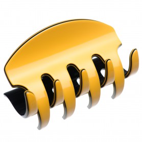 Large size regular shape Hair jaw clip in Maize yellow and black