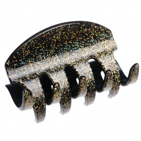Large size regular shape Hair jaw clip in Gold glitter
